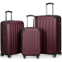 Hauptstadtkoffer - Spree - Set de valises 3 pièces Valises à coque rigide Valises de voyage avec extension Set trolley, TSA, 4 roulettes, S M & L, rouge foncé