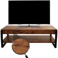 Mendler Meuble Tv Hwc-L53, Table De Télévision Lowboard Tv-Tisch, Métal 42x120x44cm Chêne Sauvage Foncé