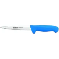 Arcos Couteau à semelle couleur - Prof 293123 avec poches en acier inoxydable nitrum et lame ergonomique bleue en polypropylène mangue et 17 cm, vitrine