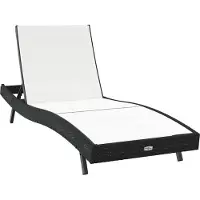 Syfax Transat Noir et Blanc 197 x 70 x 82 cm polyrotin