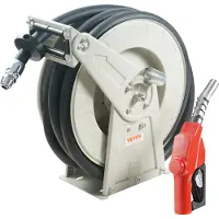 Vevor Enrouleur de Tuyau de Carburant 19 mm x 20 m​ Dévidoir Tuyau de Diesel Rétractable Extra Long Buse de Ravitaillement Auto