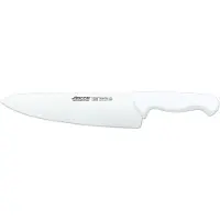 Arcos Couteau de chef 2900 - Prof 290824 en acier inoxydable Nitrum et mangue Polypropylène blanc ergonomique avec lame de 25 cm, vitrine.