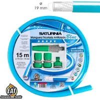 AFT Pas de tuyau tricoté bleu torsion Ø 19 mm. Rouleau de 15 mètres. Avec accessoires, tuyau anti-torsion, tuyau sans coude,