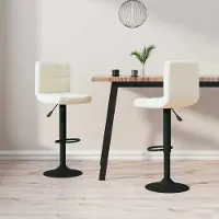 Prolenta Maison Exclusive - Lot de 2 tabourets de bar en velours crème