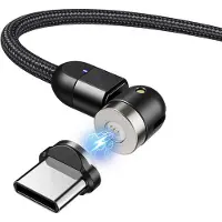 Macleans Câble USB magnétique avec adaptateur USB type C 1m Charge rapide 9V/2A 5V/3A Fast Charge Câble de charge de données Connexion magnétique rotative