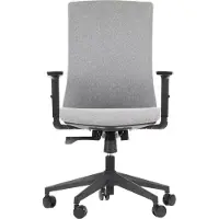 Stema Chaise de bureau ergonomique pivotante TONO, base en nylon, accoudoirs réglables, revêtement gris