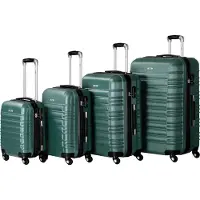 Zelsius Set de 4 valises , vert pétrole, valise de voyage en ABS avec serrure à combinaison et séparateur intérieur