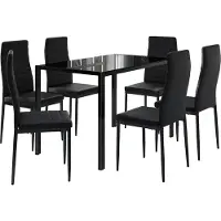 Vicco Ensemble de table à manger Grand Noir 120x75cm ensemble de 6 étagères, Model 40759
