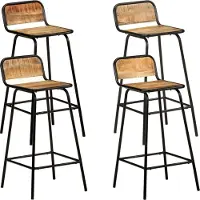 vidaXL chaises de bar 4 pcs. Bois massif de manguier - Chaise de bar - Chaises de bar - Chaise - Chaises
