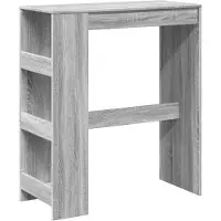 Syfax Table de bar avec étagères sonoma gris bois d'ingénierie