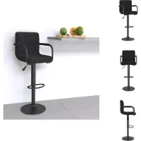 vidaXL Tabouret de bar noir velours - Tabouret de bar