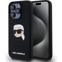 Karl Lagerfeld Klhmp15Xskhpplk Iphone 15 Pro Max 6.7 Czarny/Black Hardcase Silicone Karl Head Print Magsafe