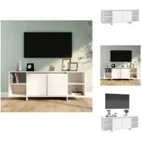 vidaXL Armoire TV Blanc 130x35x50 cm Bois composite - Meuble TV