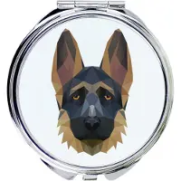 Art-Dog Berger allemand I - Miroir avec photo et impression géométrique de la marque