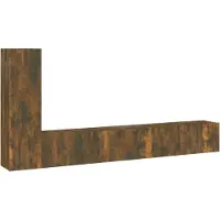 Syfax Ensemble de meubles TV 3 pcs Chêne fumé Bois d'ingénierie