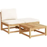 Syfax Salon de jardin 3 pcs avec coussins bois massif d'acacia