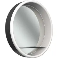 Schneider LUNE D2W Miroir lumineux, rond, éclairage LED tout autour, diamètre 733mm, avec tablette, 211.074.01.41