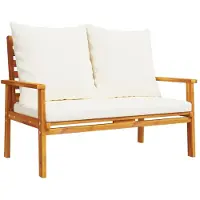 Syfax Canapé de jardin 120 cm avec coussin bois d'acacia massif