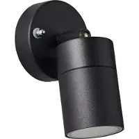 Brilliant Projecteur mural extérieur noir JANDY | tête pivotante | dimmable avec ampoule adaptée | 1x GU10 douille max. 10 Watt | métal/verre | IP44