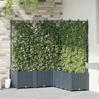 Prolenta Maison Exclusive - Lot de 5 jardinières d'extérieur, gris clair, 120 x 120 x 143 cm, PP