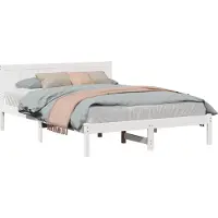 Syfax Cadre de lit Blanc 150 x 200 cm Bois de pin massif
