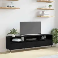 Prolenta Maison Exclusive - Meuble TV, dimensions 150 x 30 x 45 cm, finition noire imitation chêne, fabriqué en panneaux de particules