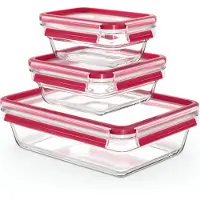 EMSA 600767 Clip&Close Glas Set de boîtes de conservation 3 pièces