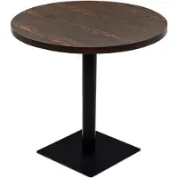 Syfax Table de bistro MDF et acier Rond 80 x 75 cm Frêne foncé