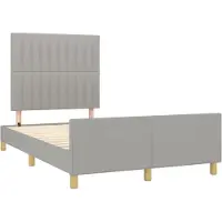 vidaXL Cadre de lit sans matelas gris clair 120x190 cm Tissu