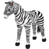 Syfax Jouet en peluche Zèbre Noir et blanc XXL