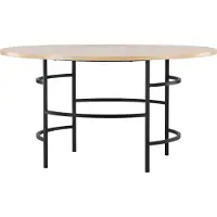 Furnlux Classic FURNLUX Table à manger Copenhagen Oak Und Black 140cm / Hauptfarbe : Beige / Dimensions : 140 x 140 x 74 cm