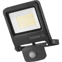 Osram ENDURA FLOOD PC Projecteur LED 30W avec capteur, 4000K, 3000 lumens, IP44 Projecteur détection de mouvement 9m, capteur de lumière du jour, gris