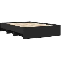 Syfax Cadre de lit sans matelas noir 140x190 cm bois d'ingénierie
