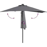 Syfax Parasol de jardin Anthracite 294 x 150 x 223 cm