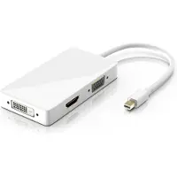 CSL 3in1 Mini DisplayPort vers HDMI, DVI, VGA Adaptateur convertisseur, miniDP 1.2 4k 3840x2160 UHD 2160p, 0,15m