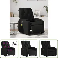 The Living Store Fauteuil de massage électrique noir similicuir