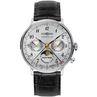 Zeppelin Montre Femme Quartz Chronographe avec phase de lune et bracelet cuir 7037-1