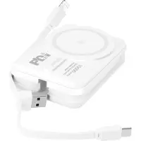 Moxie Girlz Moxie, 10 000mAh MagSafe Powerbank Câble Lightning et USB-C, Blanc