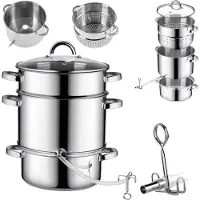 Kadax Centrifugeuse, 8 l, Acier inoxydable, Vapeur, Induction, Induction, Gaz, Acier, 3 en 1, Grande taille