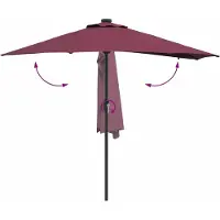 Syfax Parasol de jardin Bordeaux 294 x 150 x 223 cm