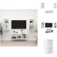 vidaXL Ensemble de meubles TV 3 pièces Blanc Matériau dérivé du bois - Meubles TV