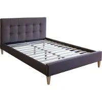 Homestyle4u Lit rembourré 140x200 cm Lit double avec sommier à lattes Tête de lit marron