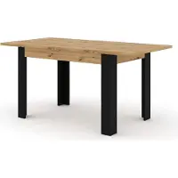 Homlando Table à rallonge Nuka H 120 (160) cm Artisan chêne/noir mat