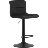Leobert Tabouret Valora PROT en velours noir avec cadre noir - Tabouret en velours avec finition noire unie