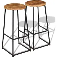 Prolenta Maison Exclusive - Lot de 2 tabourets de bar en teck massif