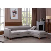 AEA Hellgraues Stoffsofa Wohnzimmer Designer Couch Luxuriöses Ecksofa