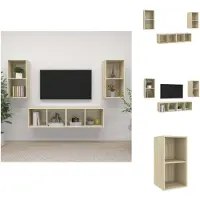 vidaXL Meubles TV muraux 4 pièces chêne Sonoma bois composite - Meubles TV