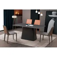 Xl Moebel Gmbh Table de salle à manger moderne en bois Tables en bois design en acier inoxydable Table de salle à manger 180x90