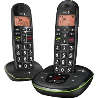 Doro Phone EASY 105WR DUO : téléphone sans fil à faible rayonnement avec répondeur, affichage du numéro, 10 heures d'autonomie en conversation, 4 jours en veille, fonction mains libres, DECT