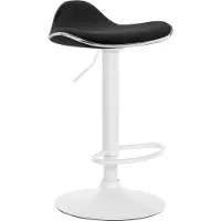 CLP Tabouret de bar Shanghai, revêtement en tissu, pivotant et réglable en hauteur | Couleur : gris clair. Structure : blanche